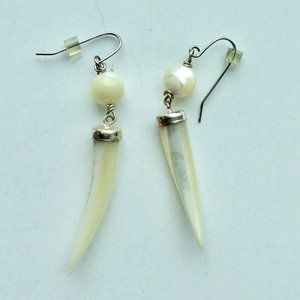 Mother of Pearl Tusk Earrings